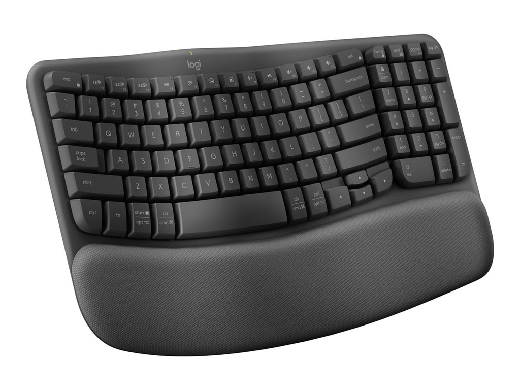 Teclado Logitech English con reposa brazos Color grafito