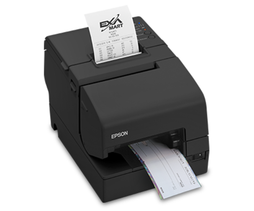 Impresora Epson de punto de venta OmniLink TM-H6000V impresión blanco y negro conexión USB, LAN, serial y NFC con cortador.