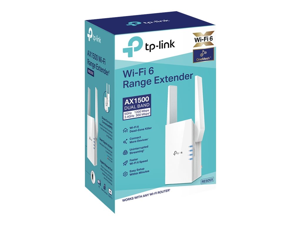 TP-Link RE505X - Extensor de rango Wi-Fi - 1GbE - Wi-Fi 6 - 2.4 GHz, 5 GHz