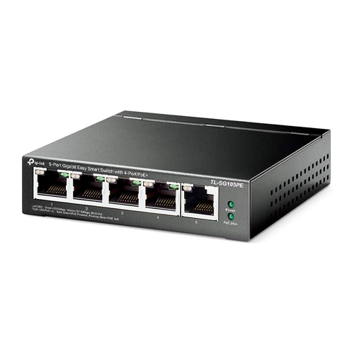 Conmutador TP-Link TL-SG105PE Gestionado - 5 x 10/100/1000 (4 PoE+) - sobremesa - PoE+ (65 W)