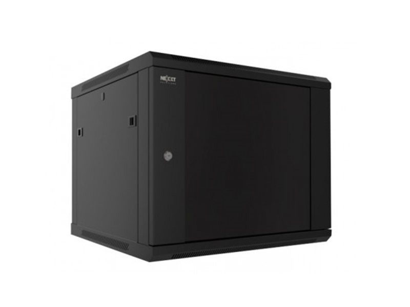 Gabinete de pared Nexxt Solutions Infrastructure Material de Acero SPCC / Vidrio templado Color Negro/ RAL 9005 Medidas de 600X450