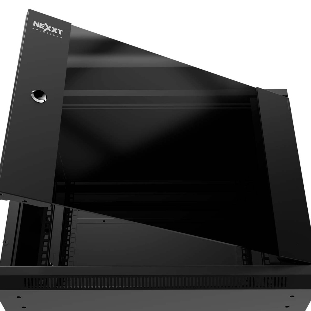 Nexxt Solutions Infrastructure - Wall mount enclosure - SPCC steel / Tempered glass - Black / RAL 9005 - 4U 600X600