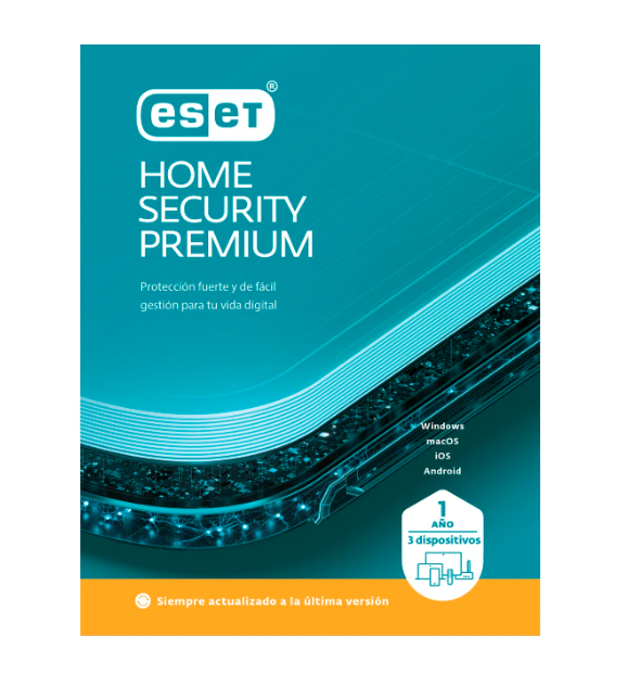 Licencia Eset Home Security Premium - 1 año, 3 dispositivos, ESD