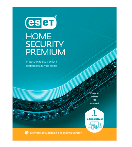 Licencia Eset Home Security Premium - 1 año, 5 dispositivos, ESD
