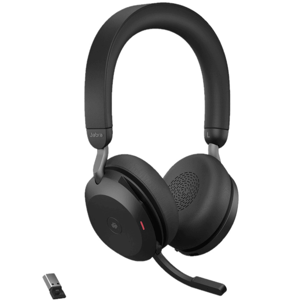 Jabra Evolve2 75 - Auricular - en oreja - Bluetooth - inalámbrico - cancelación de sonido activo - USB-A - aislamiento de ruido - negro - Certificado para Equipos de Microsoft