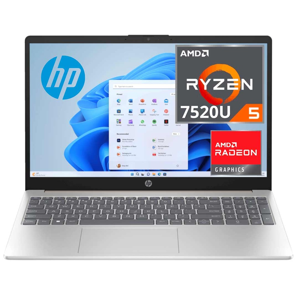 Laptop HP 15-fd0059la - de 14" - Intel Ryzen 5 7520U - 16 GB - SSD - Windows 11 Home - Blue - Spanish