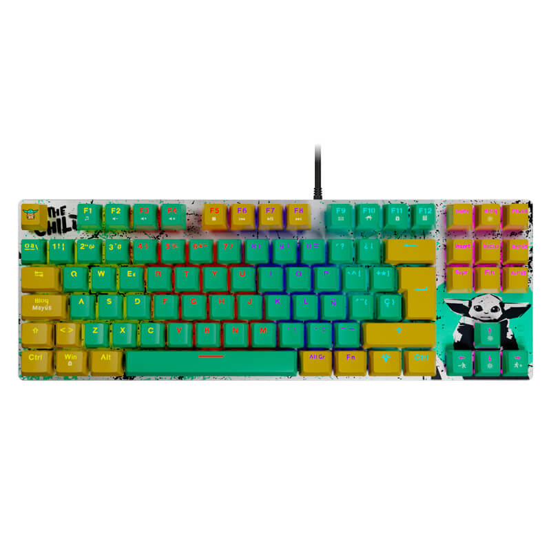 Teclado Primus Gaming cableado - Spanish - USB - Ergonomic Design - Grogu Brown