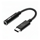 Adaptador USB-C a Conector 3,5mm Hembra para Audífonos - Negro