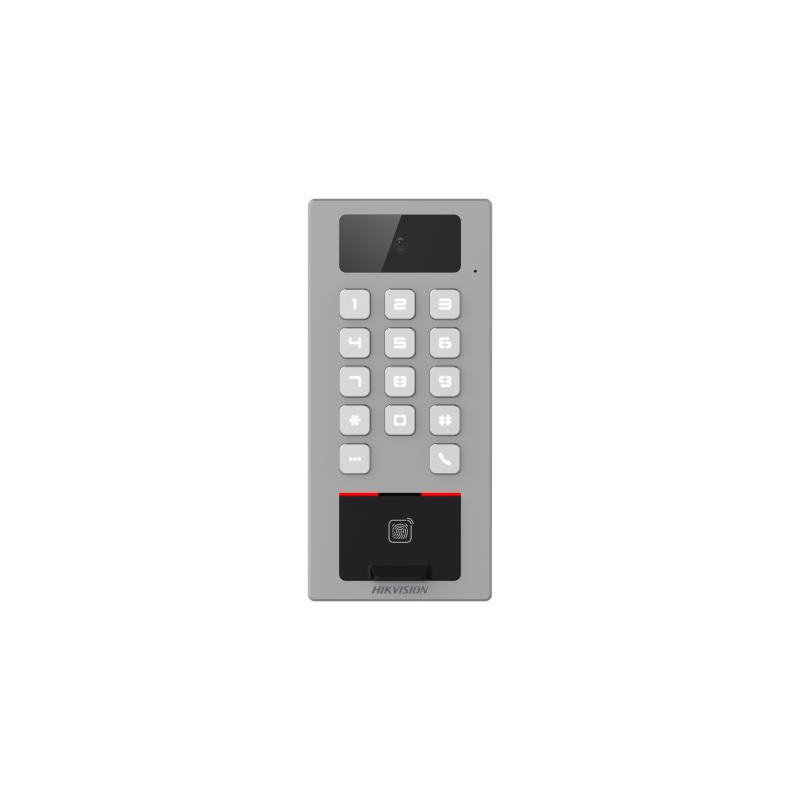 Control de acceso terminal Hikvision Con lector de huellas dactilares y cámara - Sistema de videoportero - Admite tarjeta y PIN