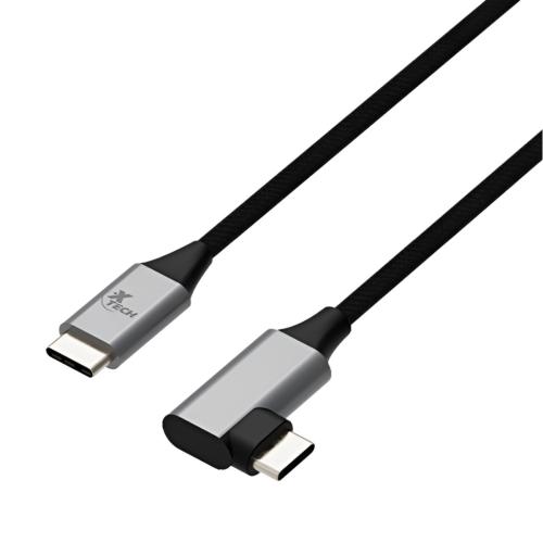 Cable Xtech USB Tipo C a USB Tipo C PD 60W, Tipo L - 3m Negro