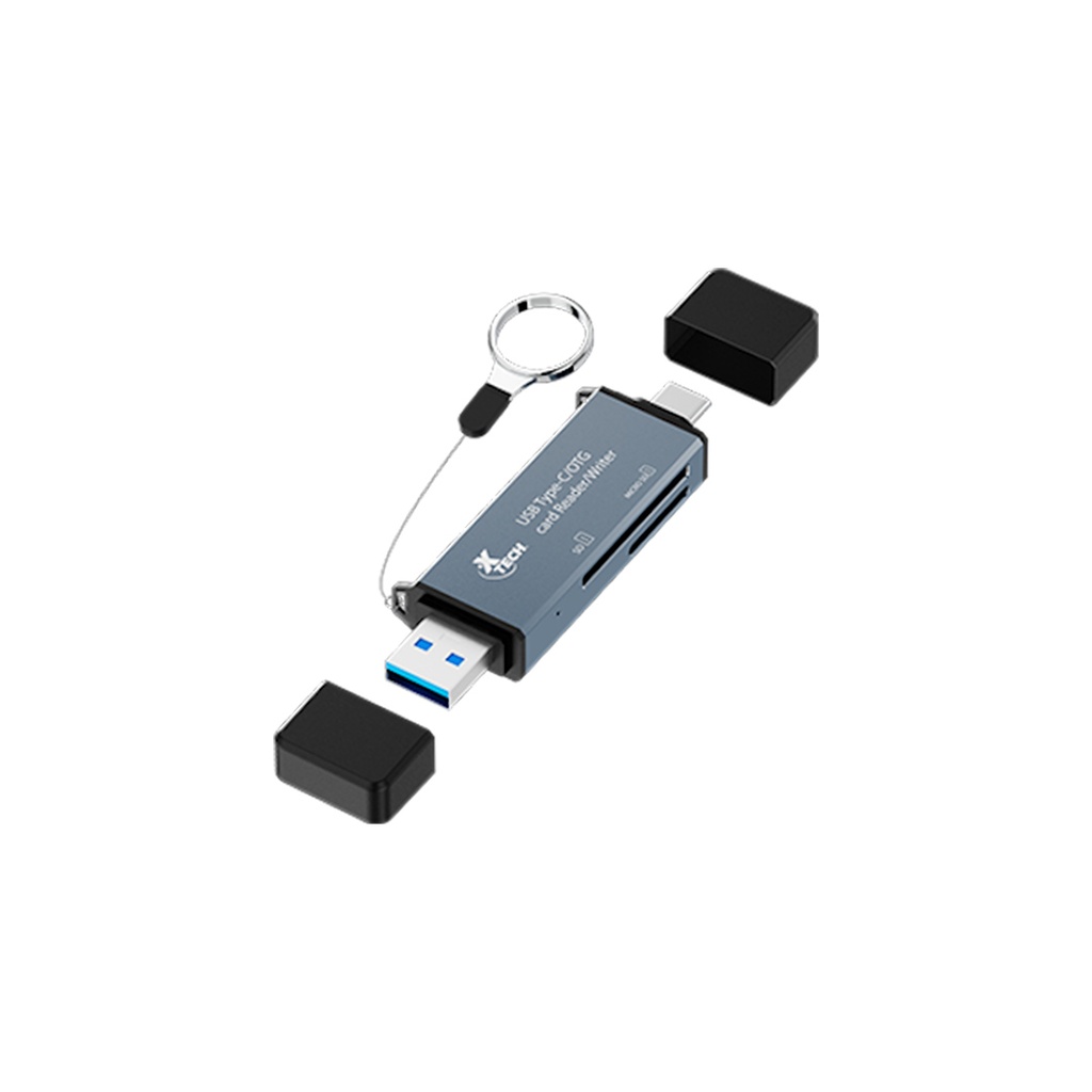 Lector de tarjetas 2 en 1 Xtech XTC-580 - SD / MicroSD - USB 3.0/USB-C - OTG card reader