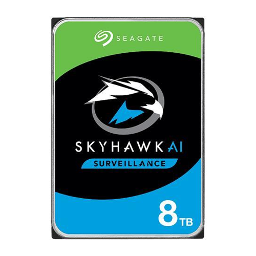 Seagate SkyHawk AI ST8000VE001 - Disco duro - 8 TB - interno - 3.5" - SATA 6Gb/s - búfer: 256 MB - con Recuperación de datos Seagate Rescue de 3 años
