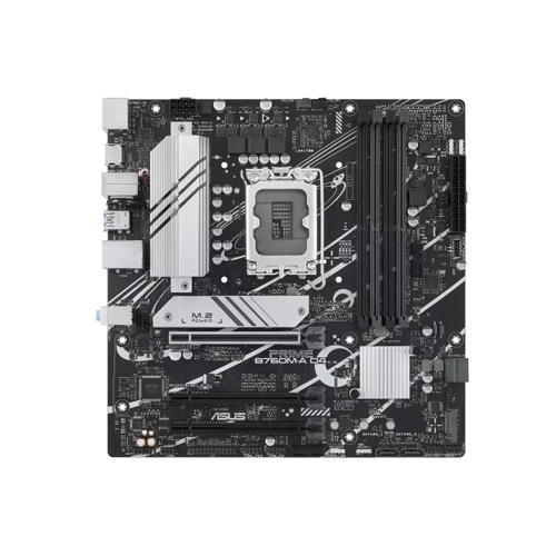 ASUS PRIME B760M-A D4 - Placa base - micro ATX - Socket LGA1700 - B760 Chipset - USB 3.2 Gen 1, USB 3.2 Gen 2, USB-C 3.2 Gen 1 - 2.5 Gigabit LAN - Tarjeta gráfica (CPU necesaria) - HD Audio (8-canales)