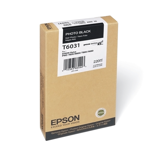 Cartucho de tinta Epson T6031 - 220 ml - Photo Negro - original - para Stylus Pro 7880, Pro 9800