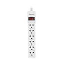 Forza PS Series PS-001W - Regleta - AC 120-220 V - conectores de salida: 6 (NEMA 5-15, Euroconector) - blanco