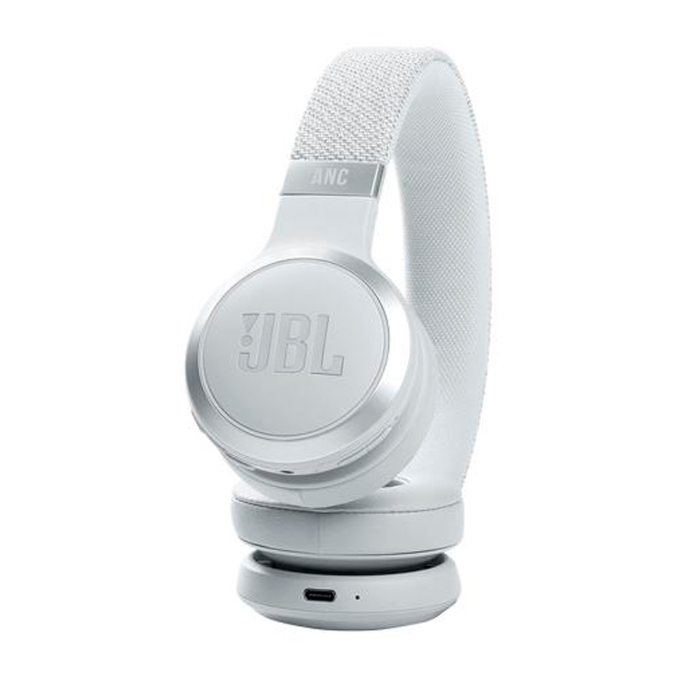 JBL LIVE 460NC - Auriculares con diadema con micro - en oreja - Bluetooth - inalámbrico, cableado - cancelación de sonido activo - conector de 3,5 mm - blanco