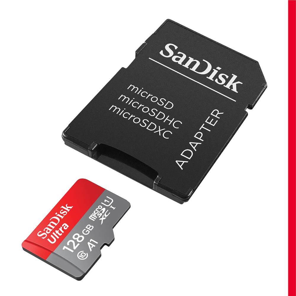 SanDisk - Flash memory card - microSDXC UHS-I Memory Card - 128 GB - W/ ADAPTER