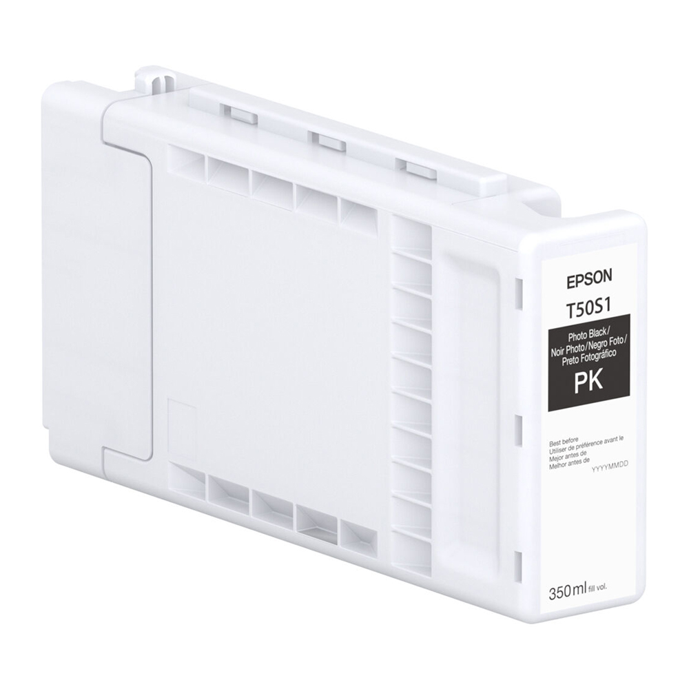 Epson T50S - 350 ml - gran capacidad - Photo Negro - original - blíster con alarmas de RF/acústica - cartucho de tinta - para SureColor T3770DE, T3770DR, T3770E, T5770DM, T5770DR, T7770D, T7770DM