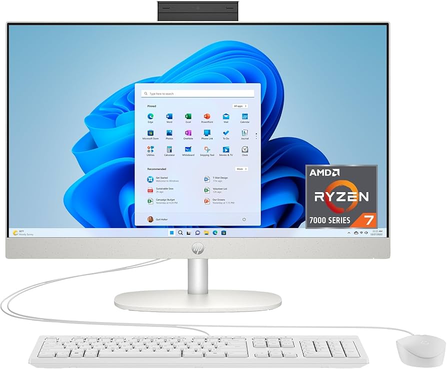 HP - All-in-one - AMD Ryzen 7 7730U - 512 GB HDD - 27" - Windows 11 Home - white