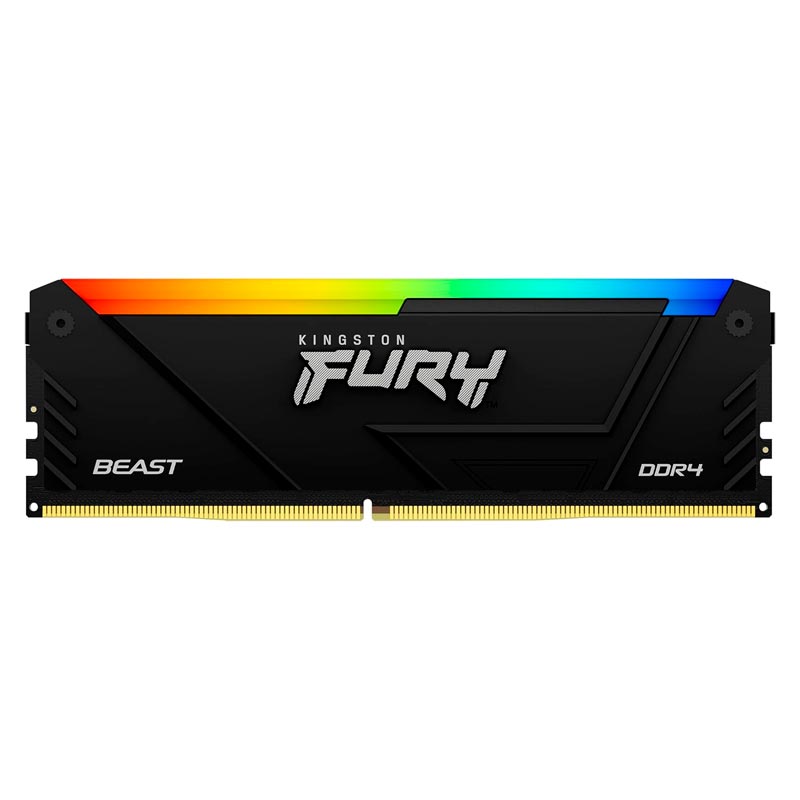 Memoria RAM Kingston FURY Beast RGB - DDR4 - módulo - 32 GB - DIMM de 288 contactos - 3200 MHz / PC4-25600 - CL16 - 1.35 V - sin búfer - no ECC - negro