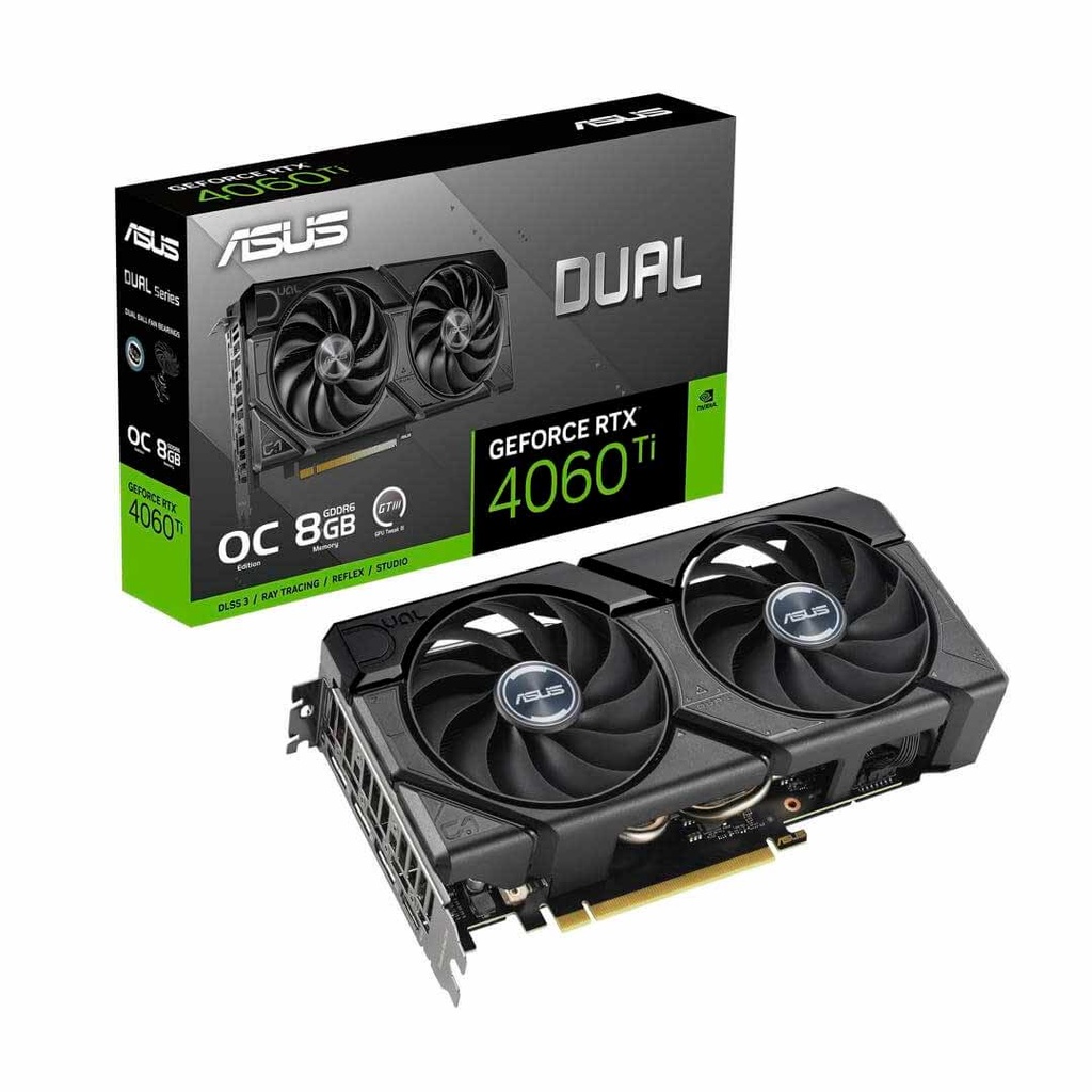 Tarjeta gráfica ASUS - DUAL-RTX4060Ti-O8G-EVO - PCI Express 4.0 - NVIDIA - NVIDIA RTX 4060ti - GDDR6 SDRAM - HDMI