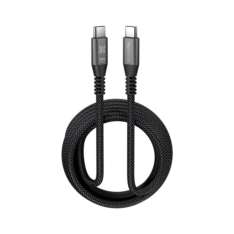 Klip Xtreme - USB cable - 24 pin USB-C - 3 m - Black - 100W 10Gbps Braided Fst Charg