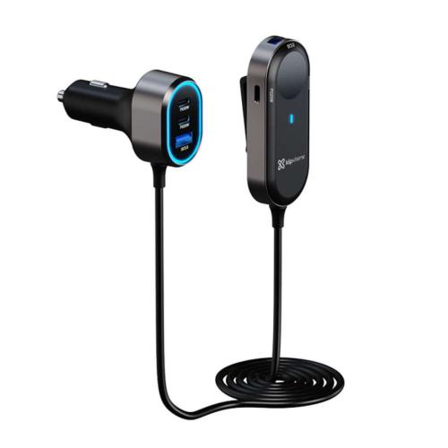 Klip Xtreme KCC-100 - Car power adapter - 100 Watt - 4x 24pin USB-C / 2x 9pin USB-A - Cellular phone / Tablet - Car - Para Smartphones, tablets, small devices
