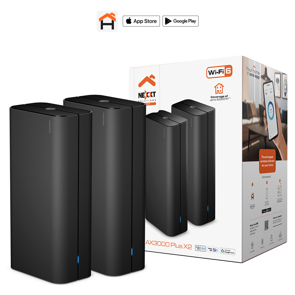 Nexxt Solutions Home - Router - Wireless Mesh - 802.11a/b/g/n/ac/ax - Desktop - 2 pack