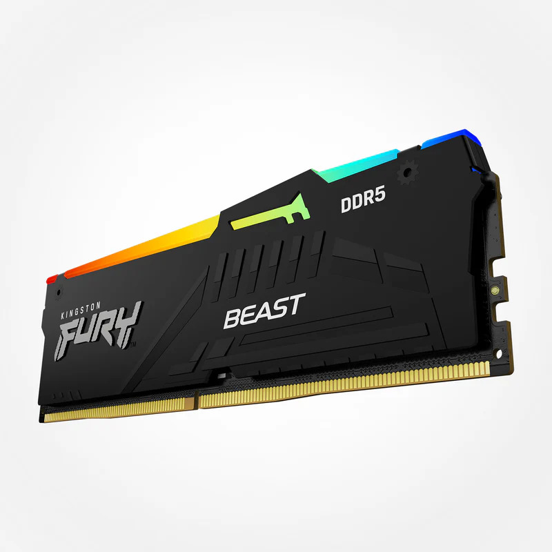 Memoria RAM Kingston FURY Beast RGB - DDR5 - módulo - 16 GB - DIMM de 288 contactos - 5600 MHz / PC5-44800 - CL40 - 1.25 V - sin búfer - on-die ECC