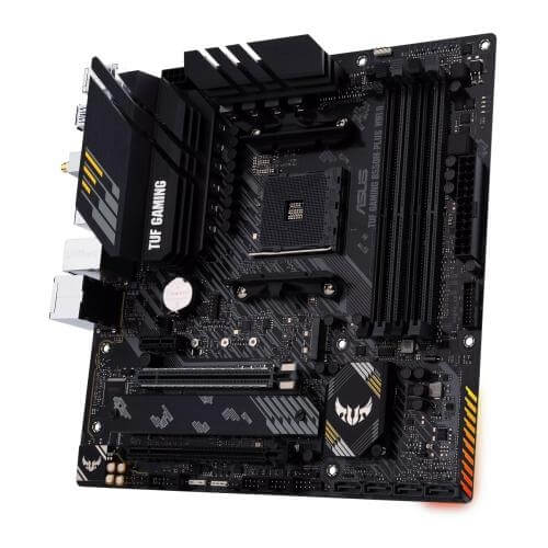 Motherboard ASUS TUF GAMING B550M-PLUS WIFI II - micro ATX - Socket AM4 - AMD B550 Chipset - USB-C Gen2, USB 3.2 Gen 1, USB 3.2 Gen 2 - 2.5 Gigabit LAN, Wi-Fi 6, Bluetooth - Tarjeta gráfica (CPU necesaria) - HD Audio (8-canales)