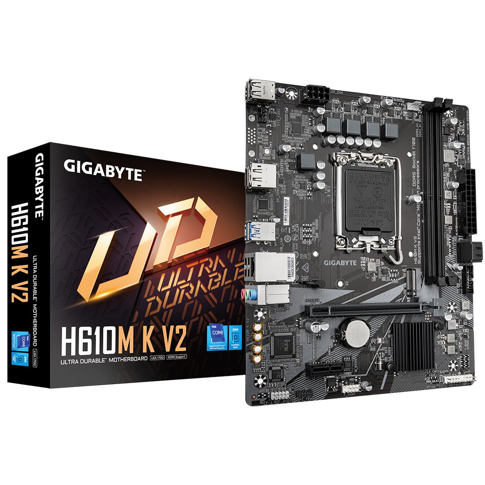 Gigabyte - Motherboard - Micro ATX - LGA1700 Socket - Intel H610 - para Pentium / para Core i3 / para Core i5 / para Core i7 - None