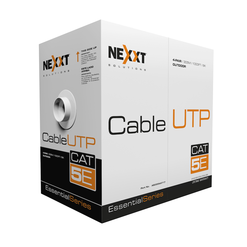 Cable de Red Nexxt Solutions CAT5E Extensión Negro