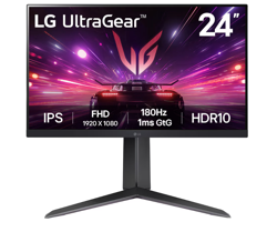 LG 24GS65F-B - LCD monitor - 23.8" - 1920 x 1080 - IPS - DisplayPort / HDMI - Black - Gaming 180Hz