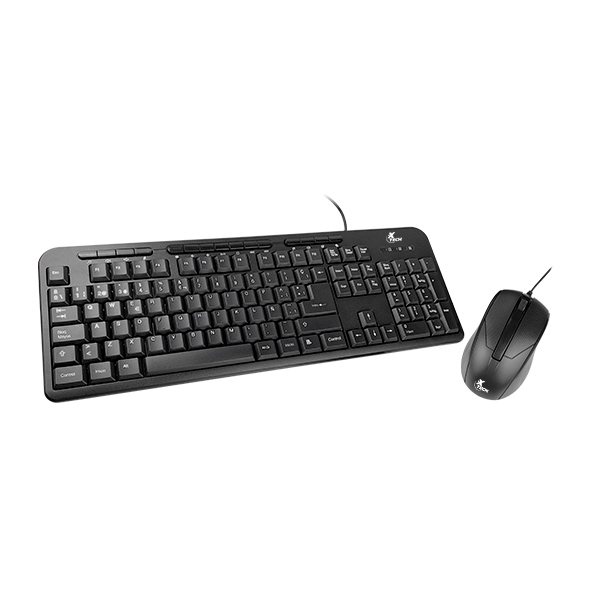 Xtech - MM Keyboard wls, mouse wls, mouse pad XL and USB 3.0 Hub Kit - Spanish - Wireless / Wired - 2.4 GHz / USB - Black - XTK-320S