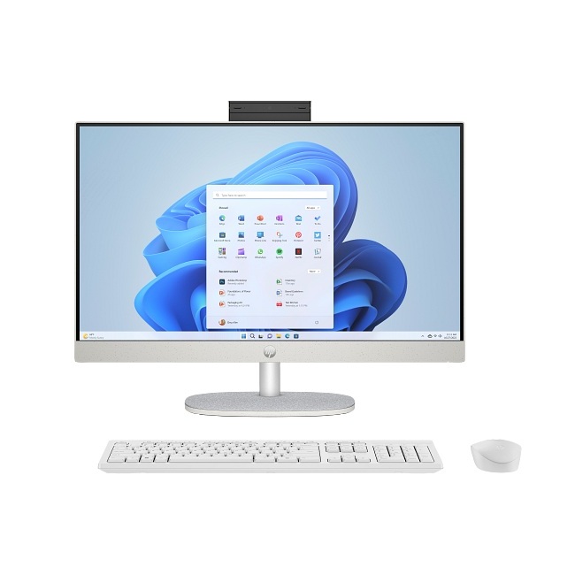 Computadora AIO HP 24-cr0250la  AMD Ryzen 5 7520U / 4.3 GHz - DDR5 SDRAM - 512 GB SSD - 23.8" - UMA - Windows 11 Home - White