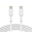 Belkin BoostCharge - Cable USB - 24 pin USB-C (M) a 24 pin USB-C (M) - 1 m - blanco
