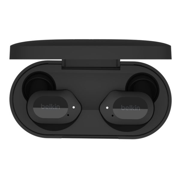 Belkin SoundForm Play - Auriculares inalámbricos con micro - en oreja - Bluetooth - cancelación de sonido activo - medianoche