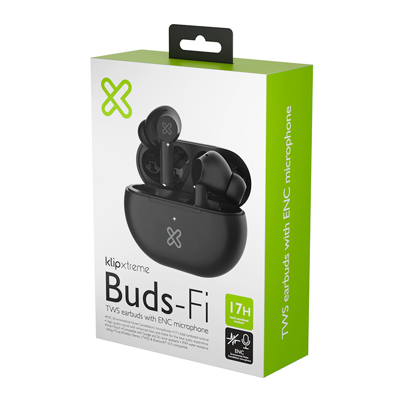 Klip Xtreme - auriculares inalámbricos - Para Phone / Para Portable electronics / Para Tablet - Wireless - 17Hrs IPX Black