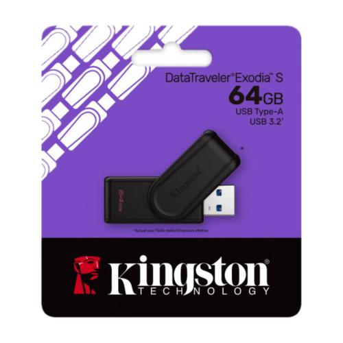 Kingston - USB flash drive - USB 3.2 Gen 1 - DataTraveler Exodia S Black