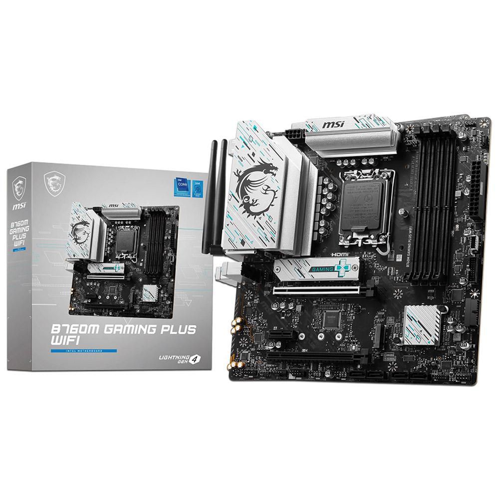 Tarjeta Madre MSI B760M GAMING PLUS WIFI - Motherboard Intel LGA 1700 Gen 14/13/12 4xDDR5 MicroATX