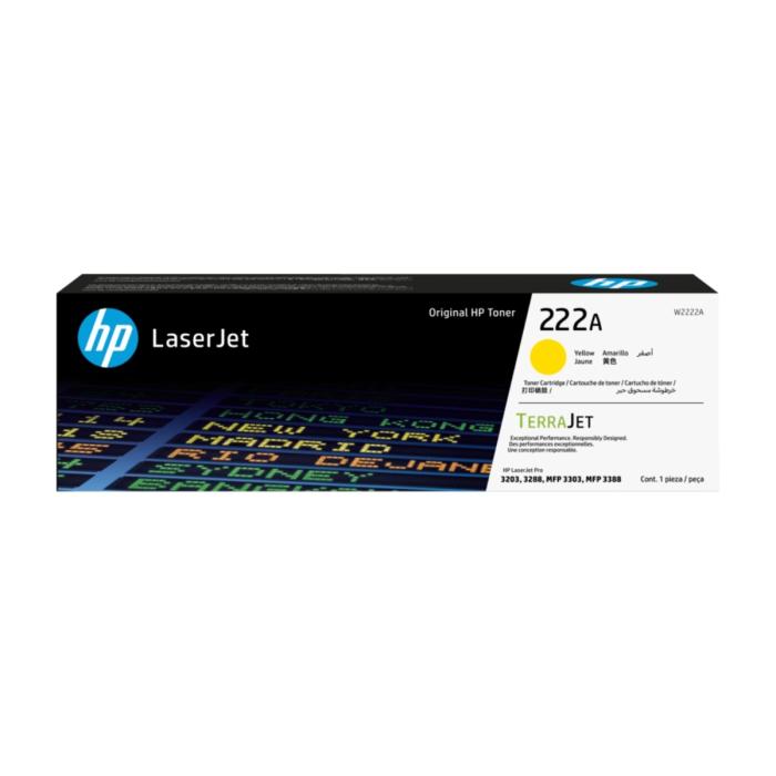 Toner HP 222A Amarillo para HP LaserJet Pro 3201-3204, 3288, 3303, 3388