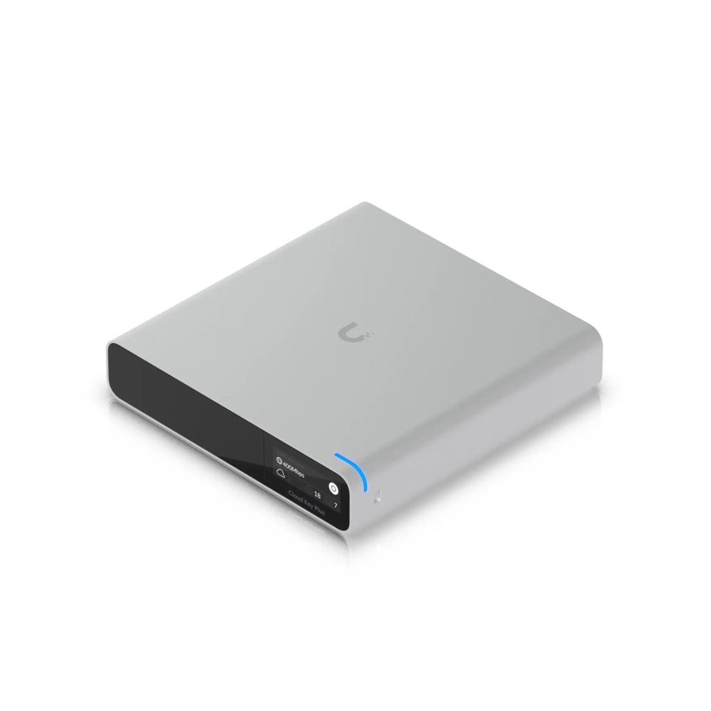 Ubiquiti Cloud Key SSD Minio servidor Unifi Controller - Material de la carcasa: Aluminio anodizado Hardware – Procesador: Chip basado en Arm® Cortex-A53® de ocho núcleos - Interfaz de gestión: Ethernet Bluetooth Interfaz de red (1) puerto GbE RJ45 – Memoria: 32GB eMMC 3 GB RAM - Capacidad de SSD: SSD SATA de 2,5" y 1 TB (actualizable por el usuario*) *CloudKey+ solo admite unidades que pueden funcionar con alimentación de 5 V. Las unidades que requieren alimentación adicional no son compatibles