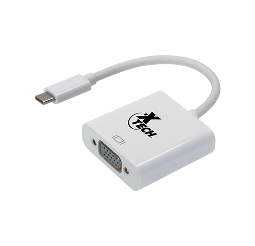 Xtech - Display adapter - USB Type C - VGA - Aluminum silver - XTC-552