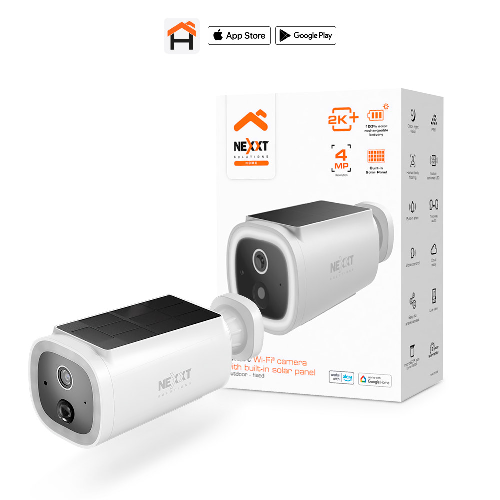 Cámara inteligente Nexxt - Wi-Fi® con panel solar integrado