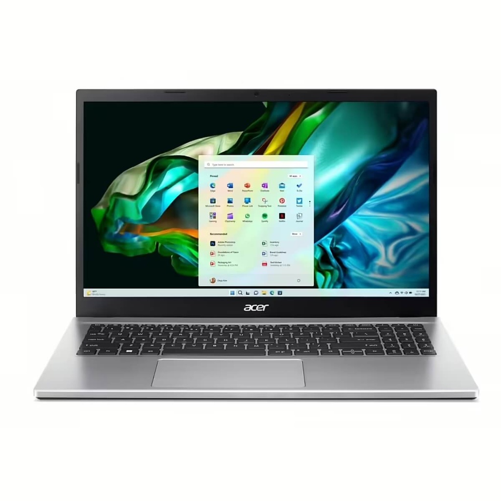 Acer - Notebook - 15.6" - AMD Ryzen 7 5700U / 1.8 GHz - 16 GB - DDR4 SDRAM - 512 GB SSD - Integrated graphics - Silver - Spanish - 1-year warranty