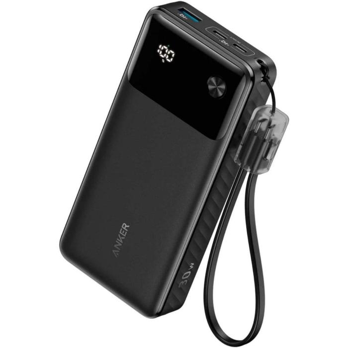 Powerbank Universal Anker - Universal de 20000 mAh 30W 2 Puertos USB-C + 1 Puerto USB-A - Negro