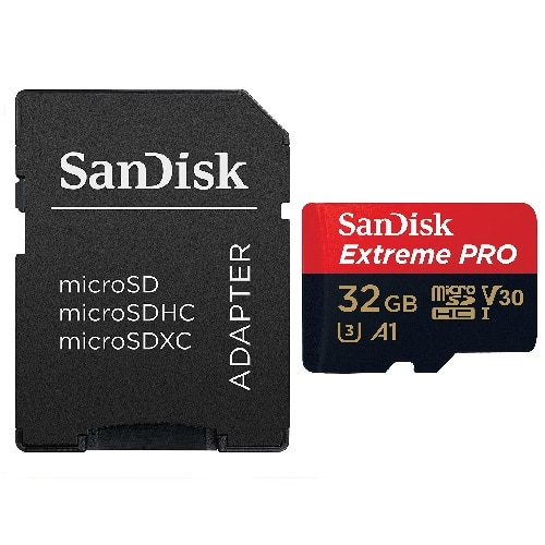SanDisk Extreme Pro - Tarjeta de memoria flash (adaptador microSDXC a SD Incluido) - 32 GB - A1 / Video Class V30 / UHS-I U3 - 667x - microSDHC UHS-I