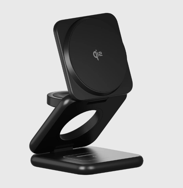 PowerDesk Lite Klip Xtreme - Base de carga / cargador de batería - 15 Watt - USB-C de 24 pines - Teléfono celular / Auriculares inalámbricos / Apple AirPods / Apple Watch - Inalámbrico - Para Smartphones - Plegable 3 en 1