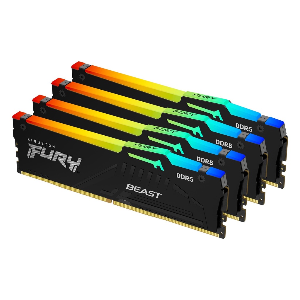 Kingston FURY Beast RGB - DDR5 - módulo - 8 GB - DIMM de 288 contactos - 6000 MT/s / PC5-48000 - CL36 - 1.35 V - sin búfer - on-die ECC - negro