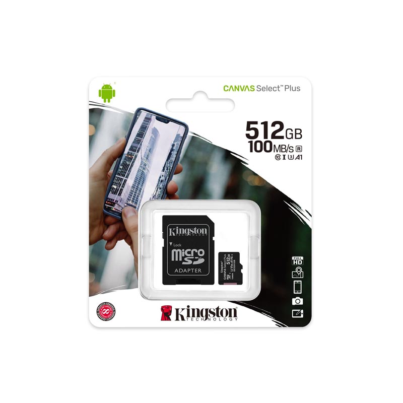 Kingston -tarjeta de memoria flash- microSDHC - 512GB microSDXC Canvas Select
